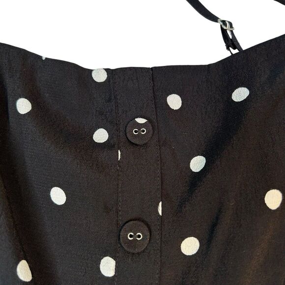 NEW Forever 21 Mini Dress Size Large Black and White Polka Dots Spaghetti Straps - Picture 5 of 9